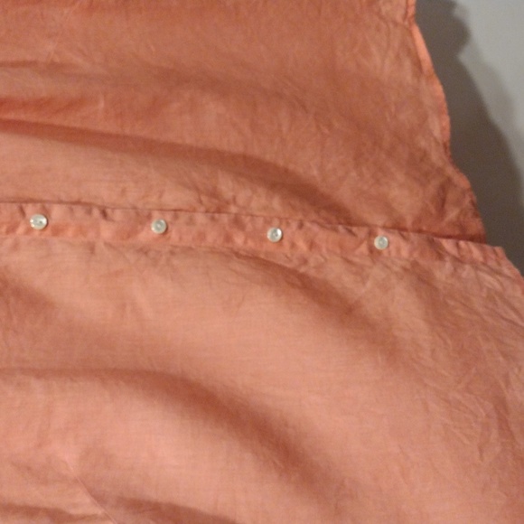 J.Jill Women's Peach 100% Linen Button Down Dolman Sleeve Shirt Sz 2X-Casual - Picture 4 of 6